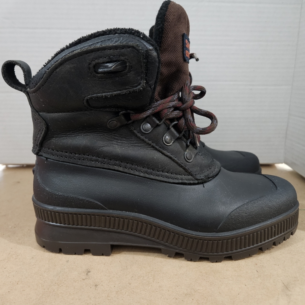 Vintage Sorel Ladies 6 Kaufman Brown Leather Short Ankle Winter Felt Liner Boots
